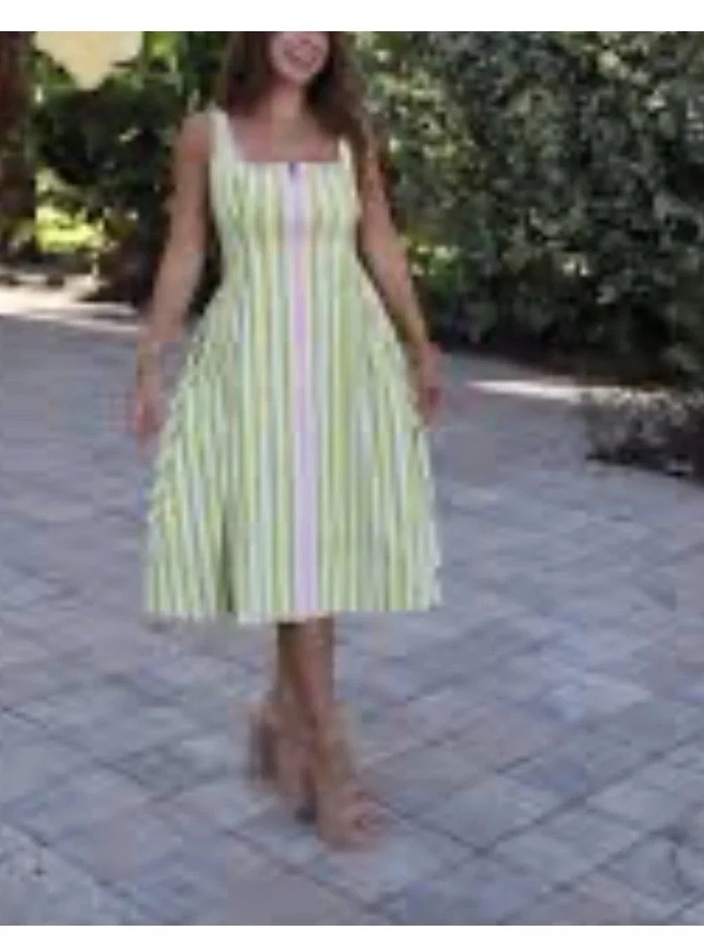 Anthropologie Maeve Sleeveless
Notched Square-Neck Midi
Dress large with pocket - Picture 4 of 6